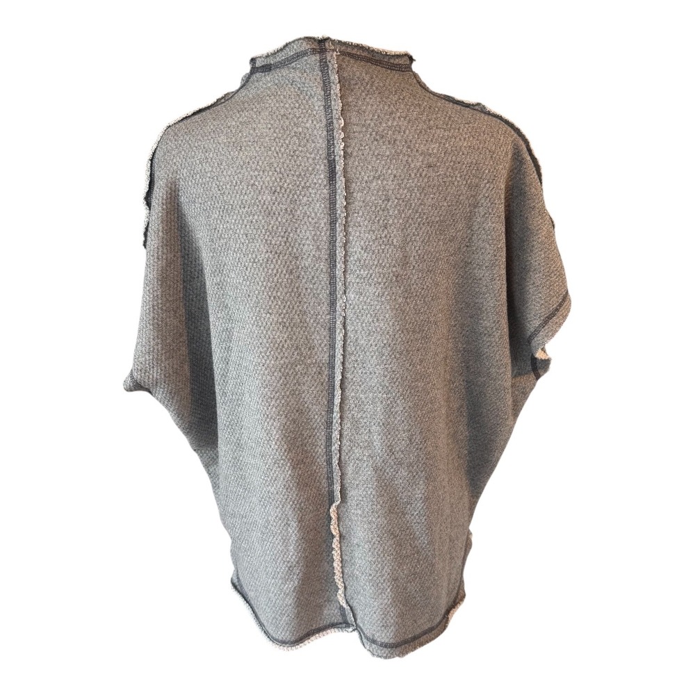 Pilcro Anthropologie Gray Boxy Knit Tee XS Oversized Minimalist Textured Top - Picture 5 of 11